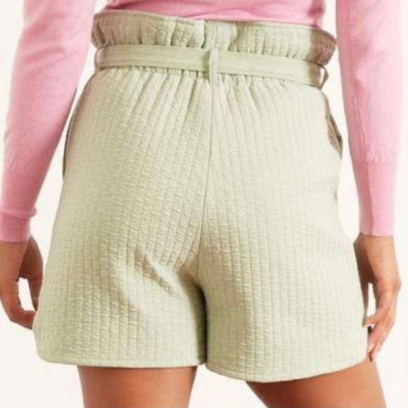 NWT SAMSOE SAMSOE Ember Quilted Paper Bag Short in Vineyard Green, Size Medium - Picture 5 of 11